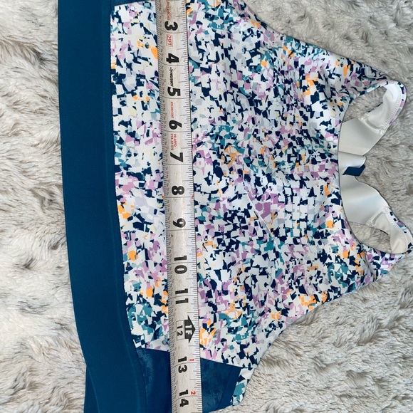 Brooks Teal & Multi-Color High-Neck Sports Bra - Picture 6 of 6